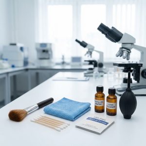 supplies to clean the microscopes