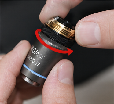 Parfocal Microscope Objectives Adjust the Ring